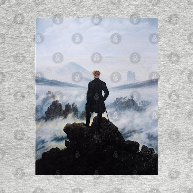 David Friedrich- The Traveler Contemplating a Sea of Clouds - Painter by Labonneepoque